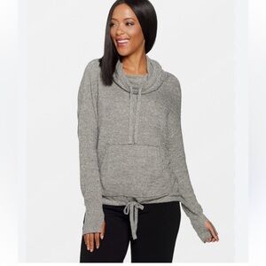 Barefoot Dreams CozyChic Lite Heathered Gray Pullover Hoodies